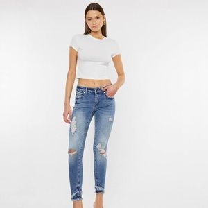 7 for All Mankind Distressed Ankle Skinny Jeans Size 4